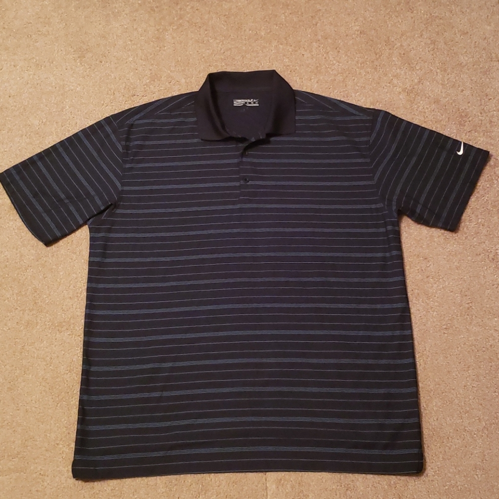Nike Golf Men's Navy Striped Polo Shirt